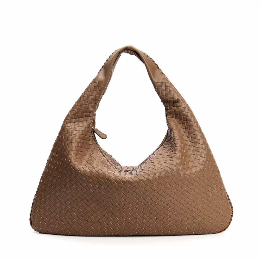 Woven Leather Hobo Bag | Large Shoulder Tote