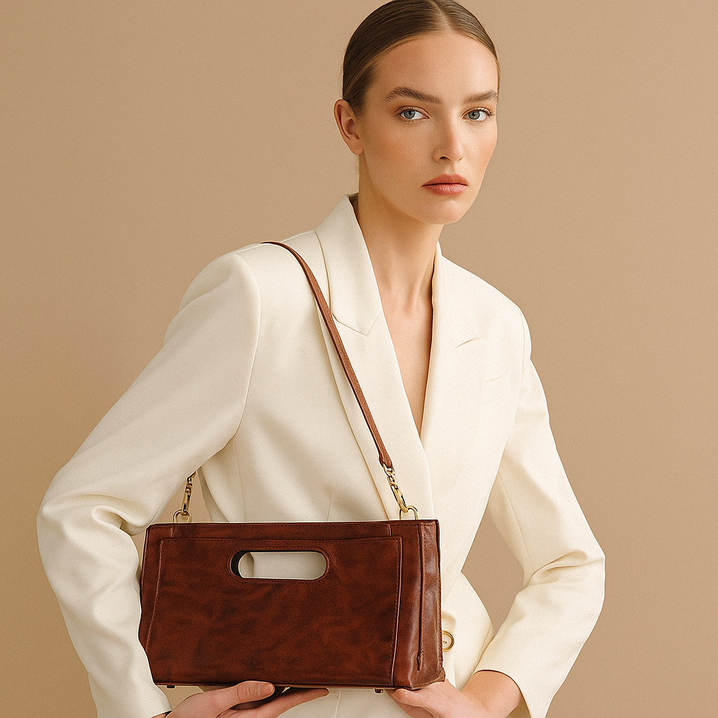 Beg tangan kulit lembu yang dibuat khas