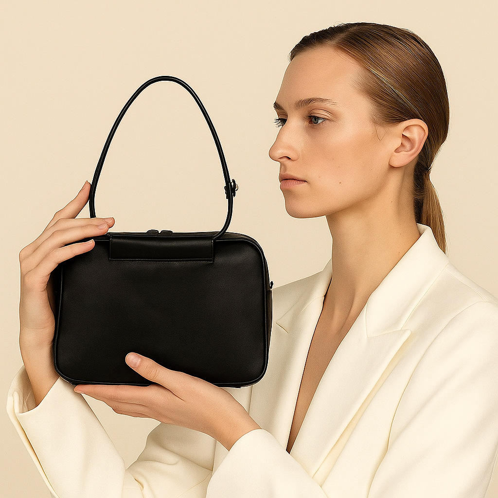 Minimalist Rectangular Leather Shoulder Bag