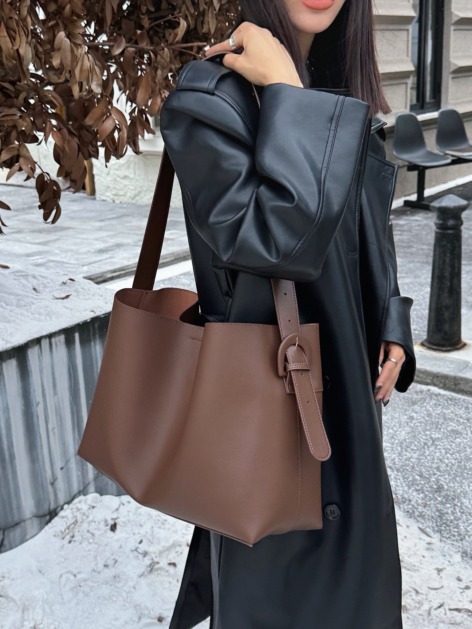 sac fourre-tout minimaliste avec lSac fourre-tout minimaliste avec logo personnalisé avec image de sac intérieur custom logo minimalist tote bag - Custom Logo Minimalist Tote Bag with Inner Bag image 3