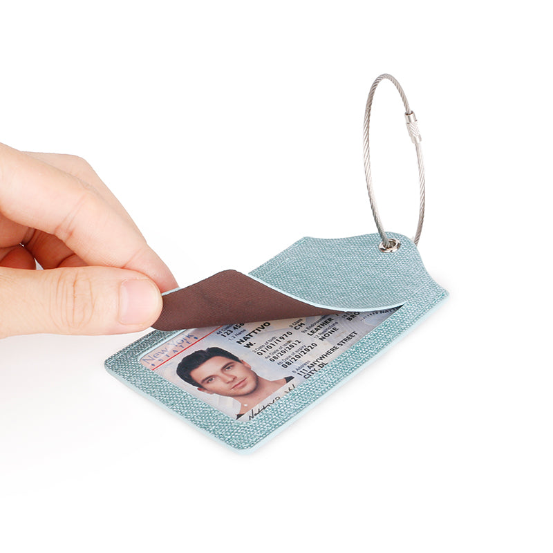 Denim PU Luggage Tag Manufacturer for Private Label image 6 denim PU luggage tag manufacturer OEM ODM product image 6