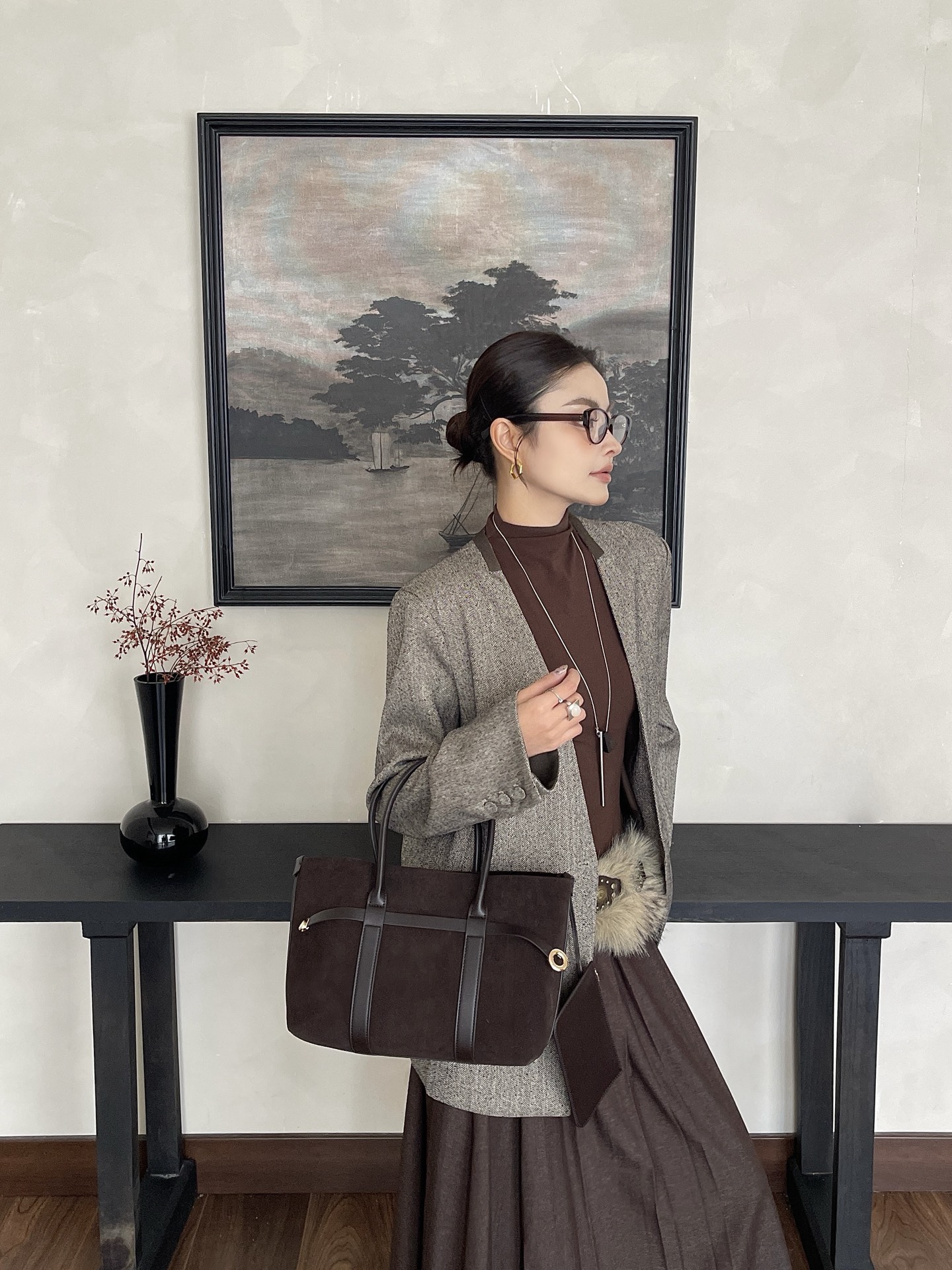 Luxury Suede Casual Shopping Tote Bag Manufacturer image 3 suede shopping tote bag manufacturer OEM ODM product image 3