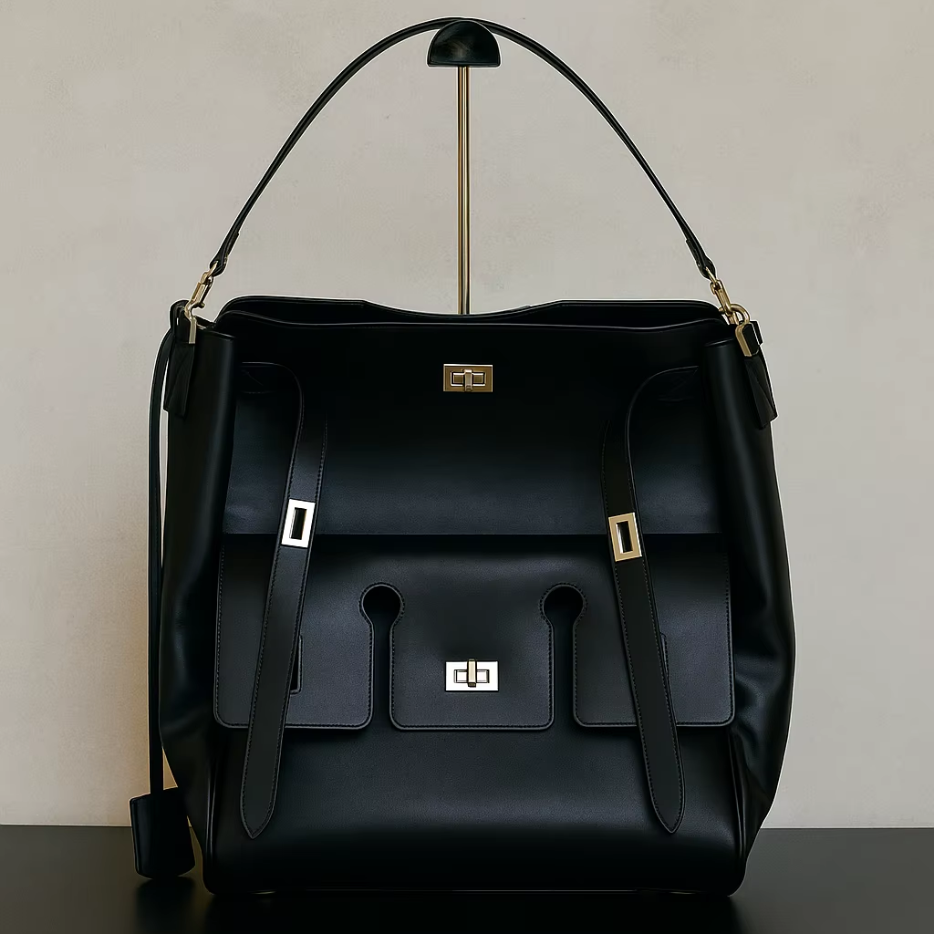 motorbike style leather big tote bag manufacturer - Motorbike Style Genuine Leather Big Tote Bag Manufacturer image 1