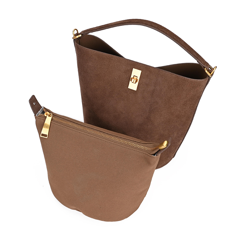 Suede Bucket Crossbody Mini Handbag OEM Supplier image 2 suede bucket crossbody bag supplier OEM ODM product image 2