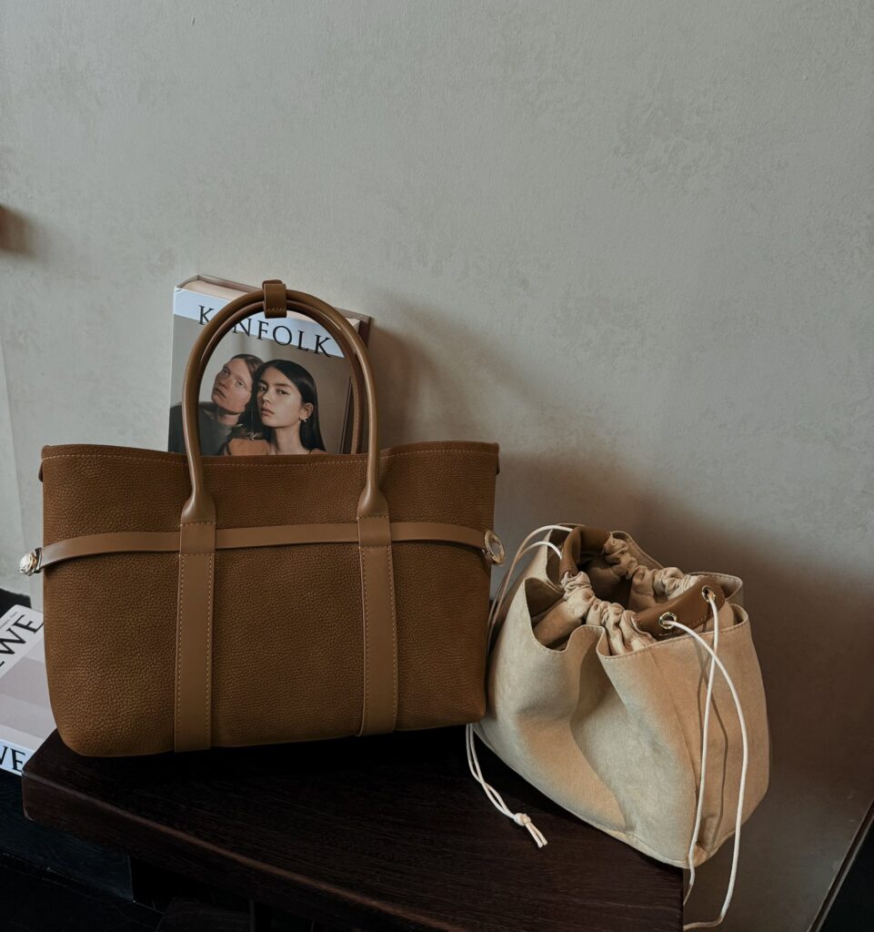 suede tote bag with inner pocket wholesale - High Quality Suede Tote Bag with Inner Pocket Wholesale image 1