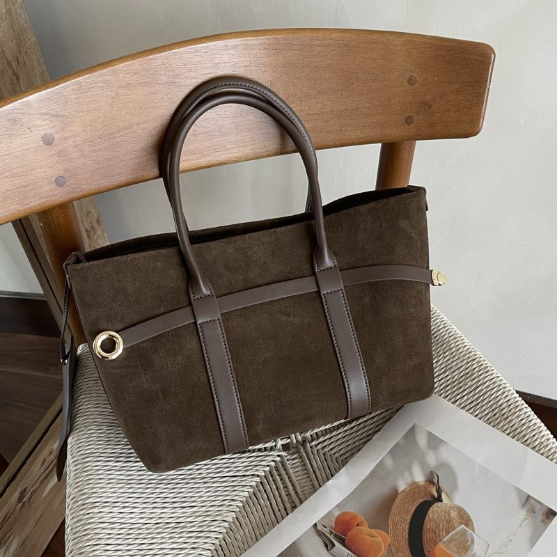 suede shopping tote bag manufacturer OEM ODM product image 1