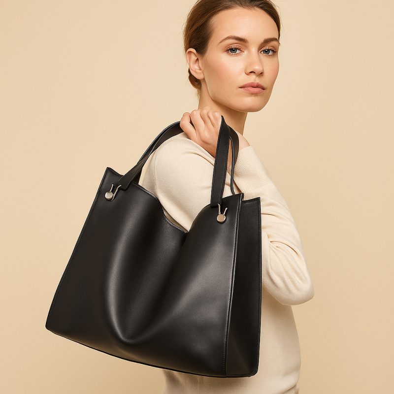 Black Leather Tote Bag Leather Bags Manufacturer
