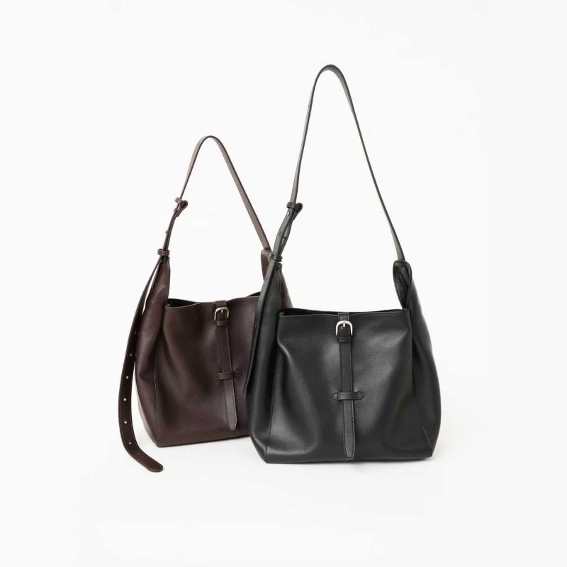 Women's casual leather handbag with buckle strap product image